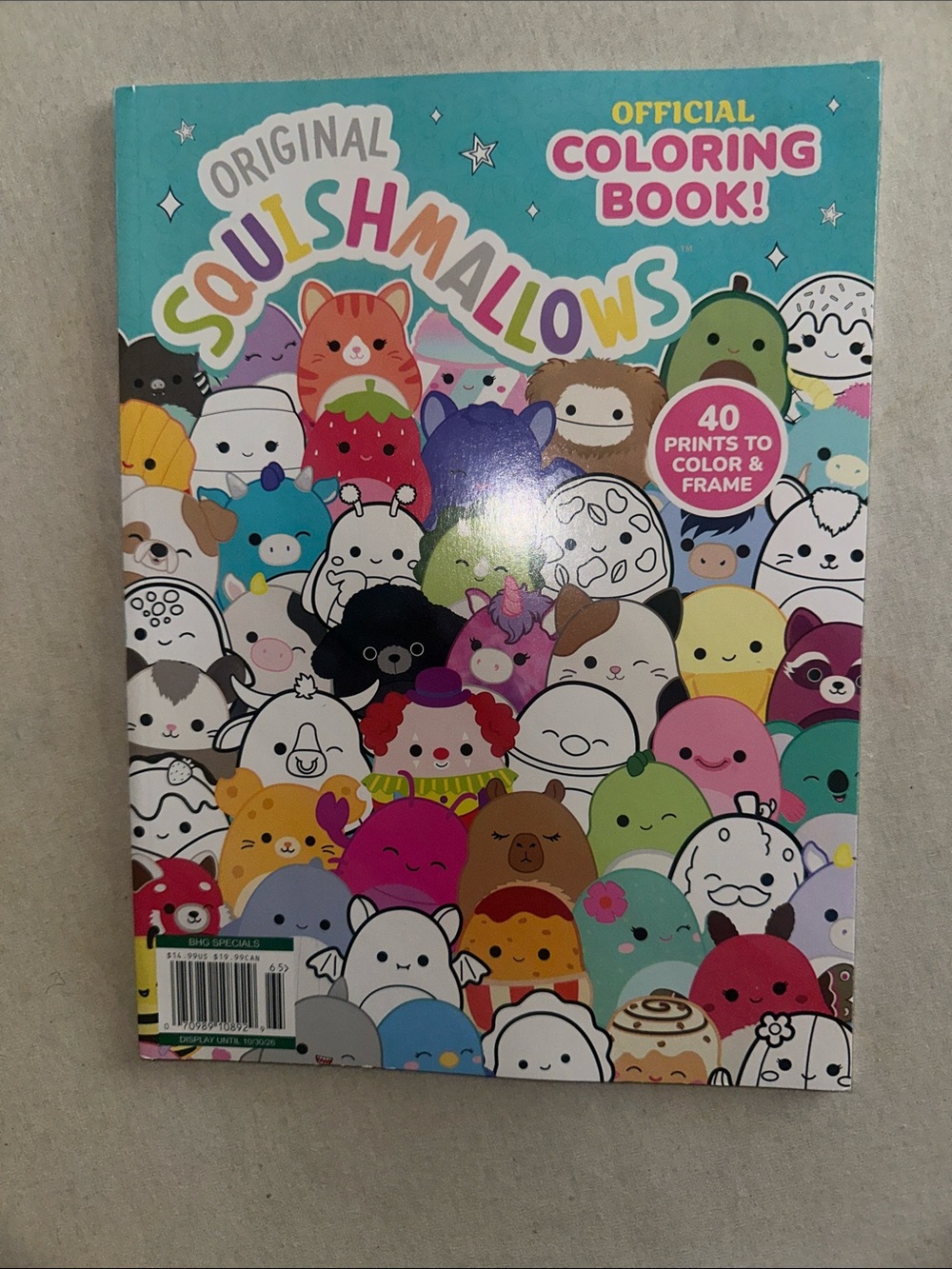 Vintage Collectible Squishmallows Coloring Book -